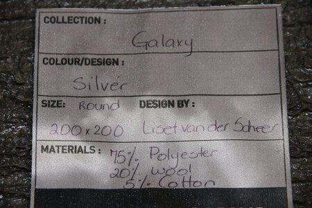 Galaxy - silver - 200x200cm round