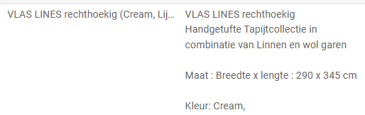 Vlas - Cream - 290x345