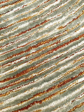 Vlas - green and beige - 200cm round
