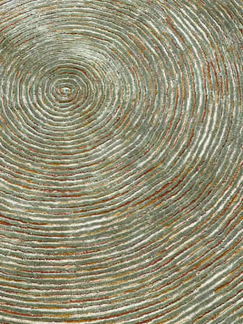Vlas - green and beige - 200cm round